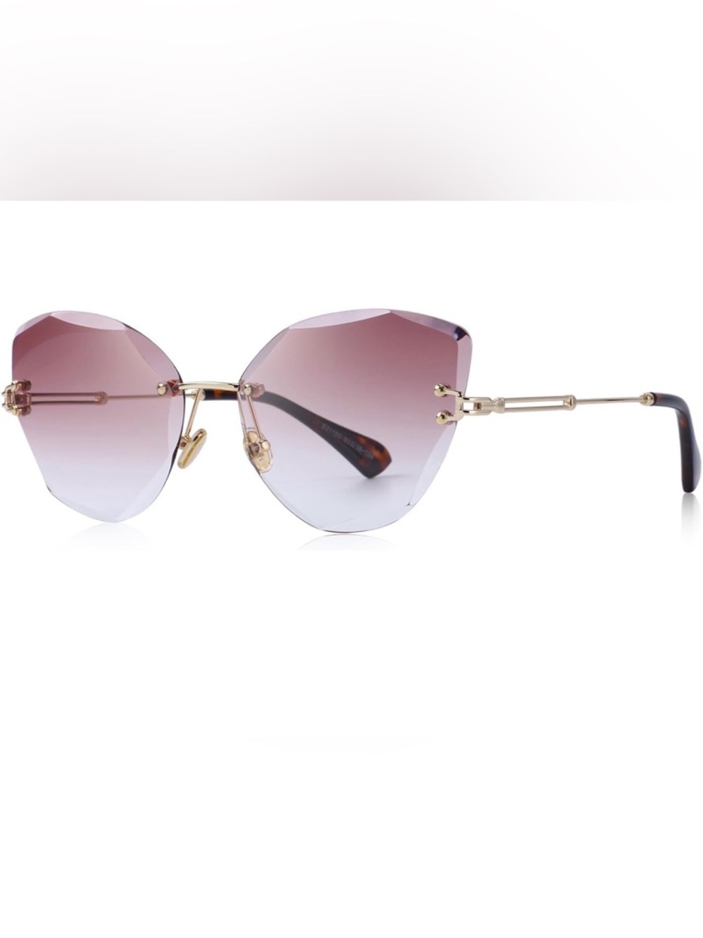 Rimless Gradient Pink Women's Fashion Sunglasses